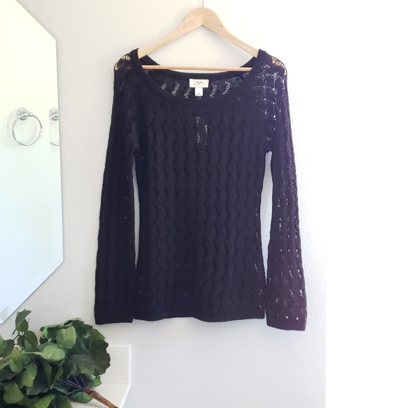 LOFT Sweaters - LOFT black semi sheer sweater